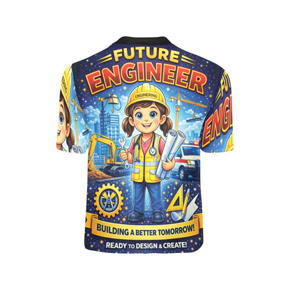 Little Kids' All Over Print Crew Neck T-Shirt - Proud to Serve - Young Patriot - Future Engineer