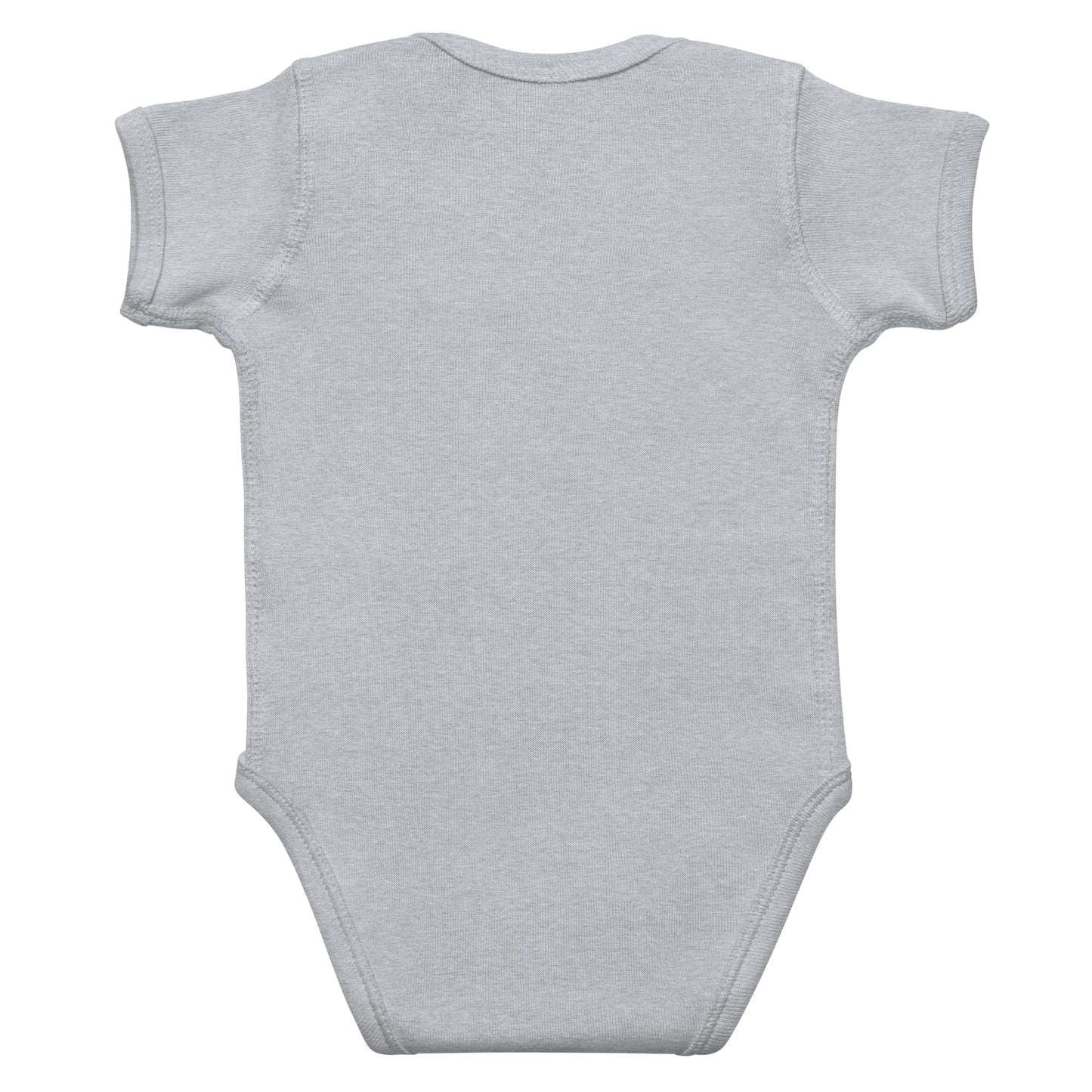 Whimsical Dragon infant bodysuit in gray - back view