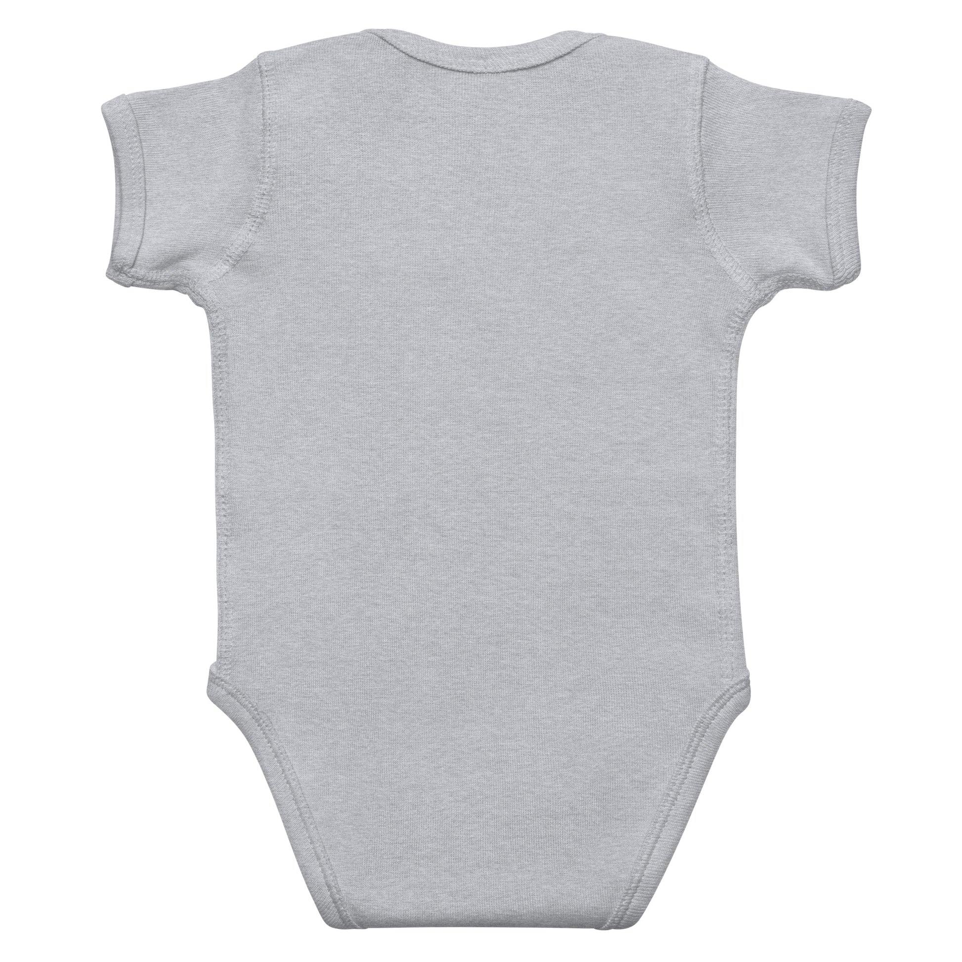 Whimsical Dragon infant bodysuit in gray - back view