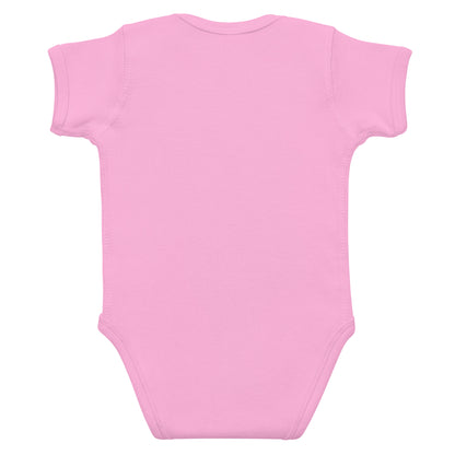 Whimsical Dragon infant bodysuit in pink - back view