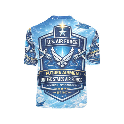 Little Kids' All Over Print Crew Neck T-Shirt - Proud to Serve - Young Patriot - Future Air Force