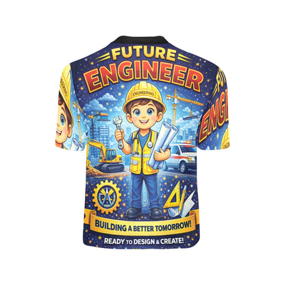 Little Kids' All Over Print Crew Neck T-Shirt - Proud to Serve - Young Patriot - Future Engineer Male